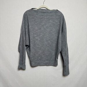 We The Free Gray Knit Long Sleeve Top Zip Shoulder Size Small -Free People